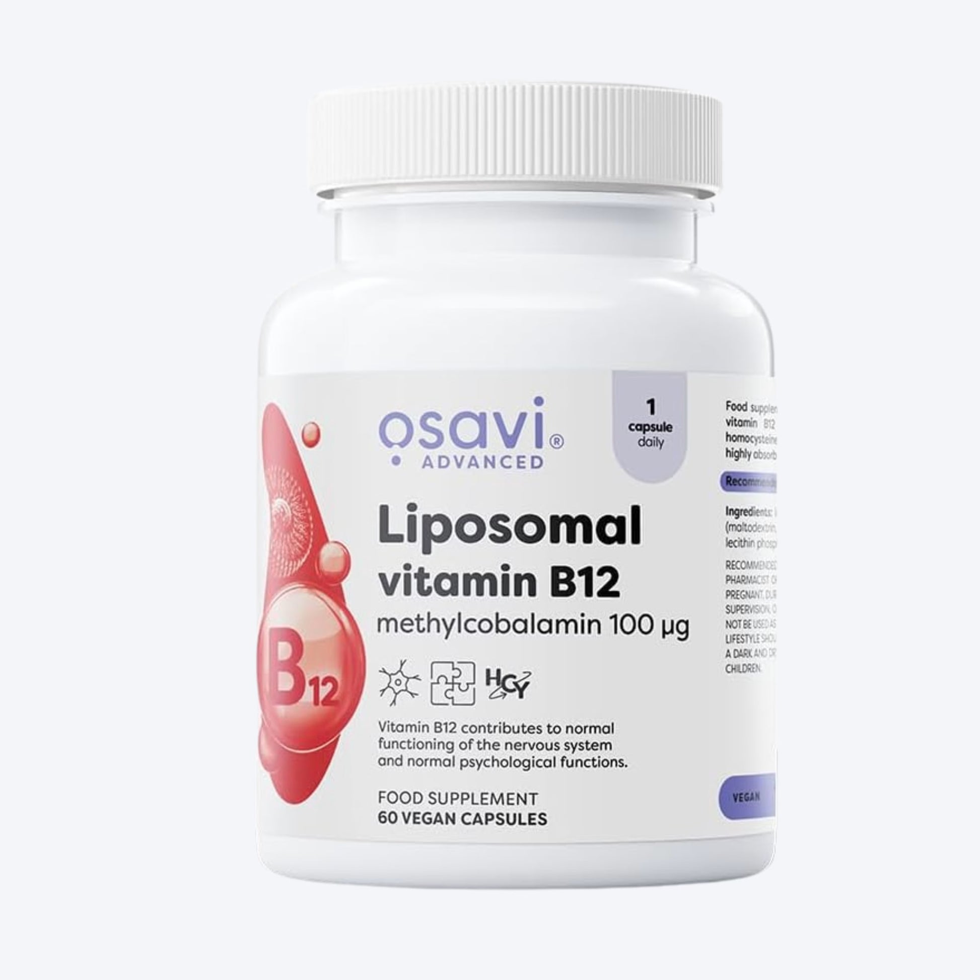 Osavi Liposomal Vitamin B12 Methylcobalamin 100mcg 60 kapsula