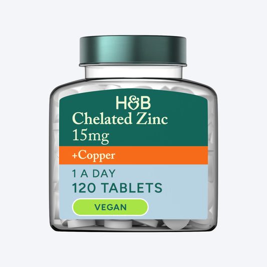 Holland & Barrett Chelated Zinc + Copper 15mg 120 tableta